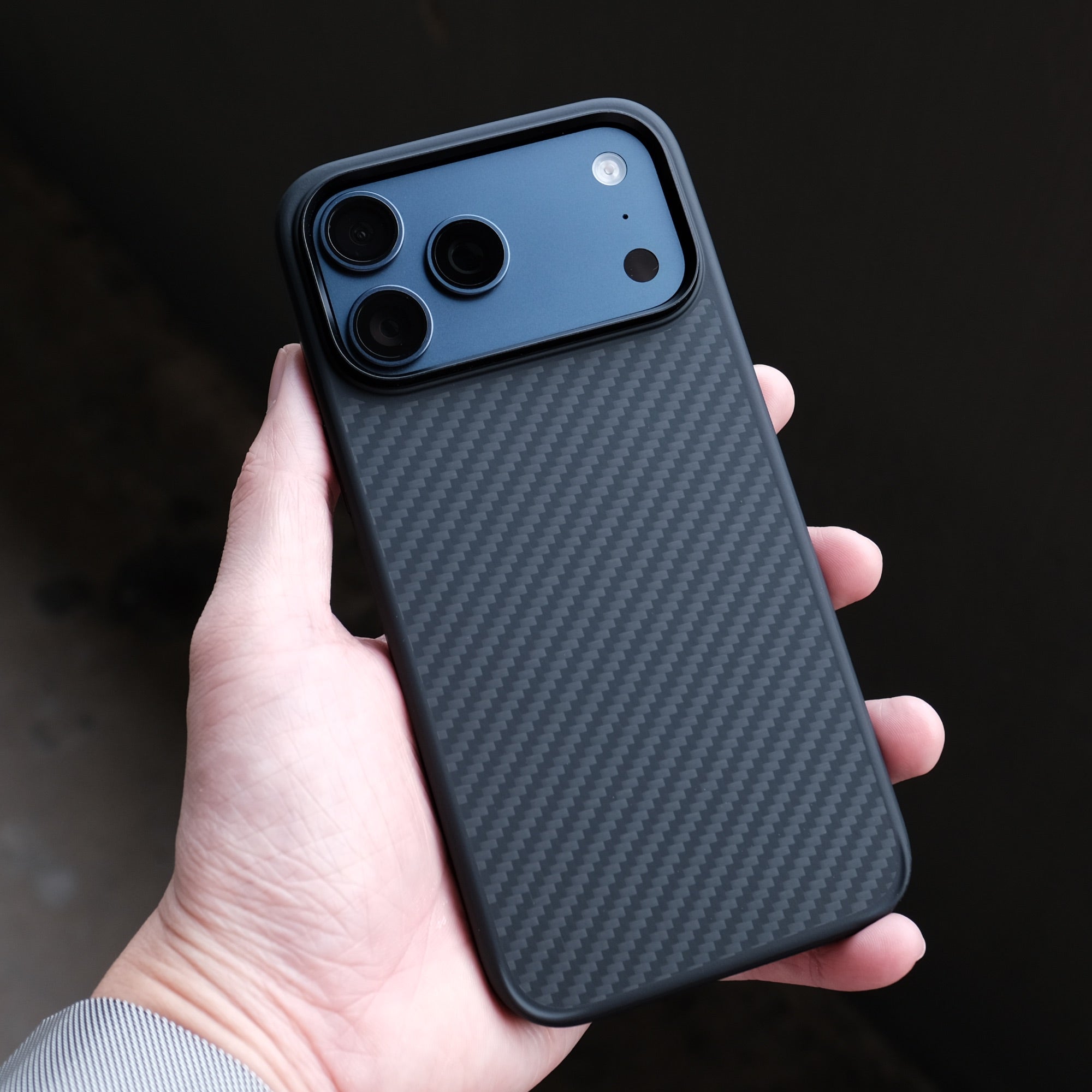 Bare Armour Case for iPhone 17 Pro Max - Slim Shock Proof MagSafe Kevlar Case for iPhone 17 Pro Max - on Deep Blue