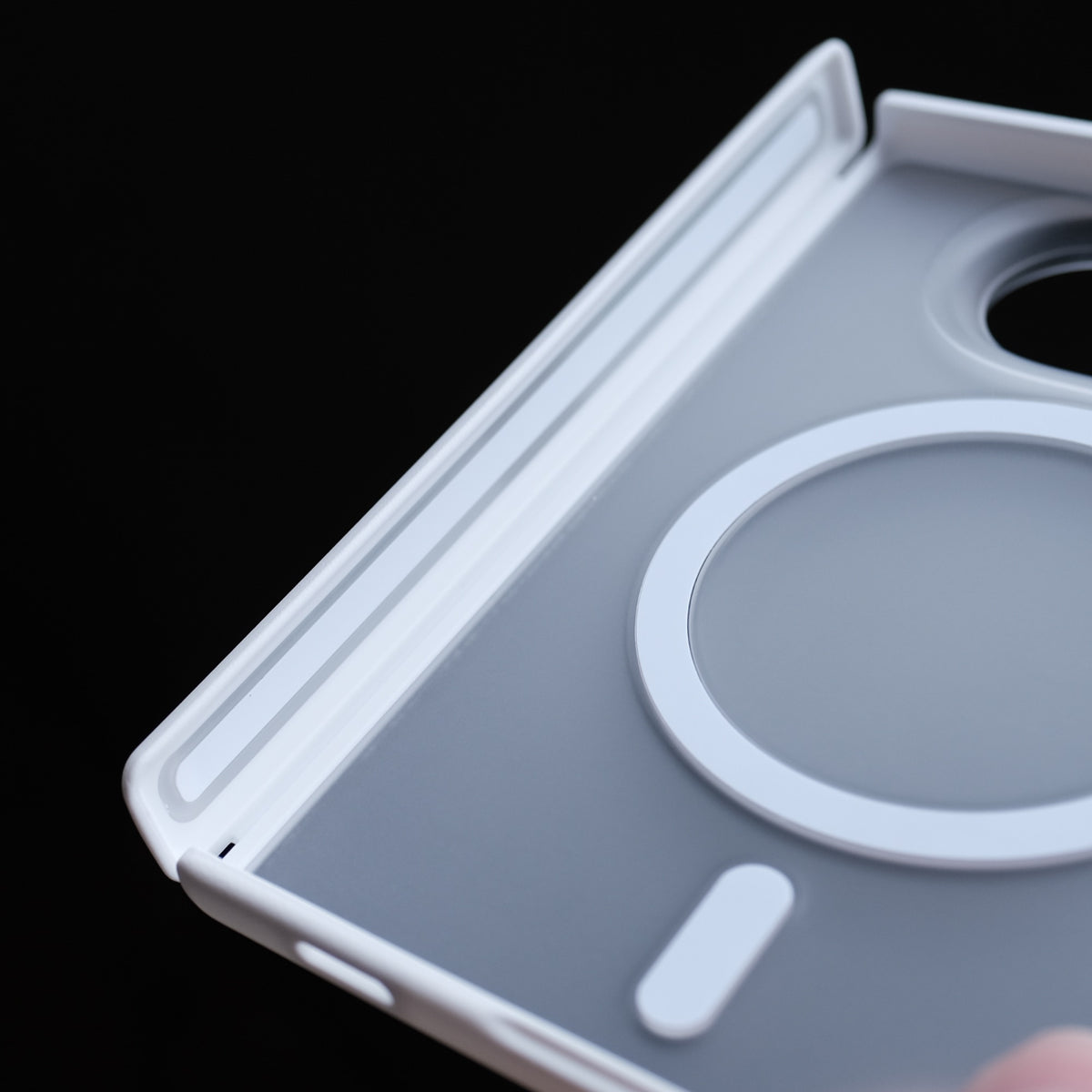 Bare Armour Case for iPhone Ultra - Thinnest Shockproof MagSafe Case for iPhone Ultra - White - Magnetic Hinge Protection