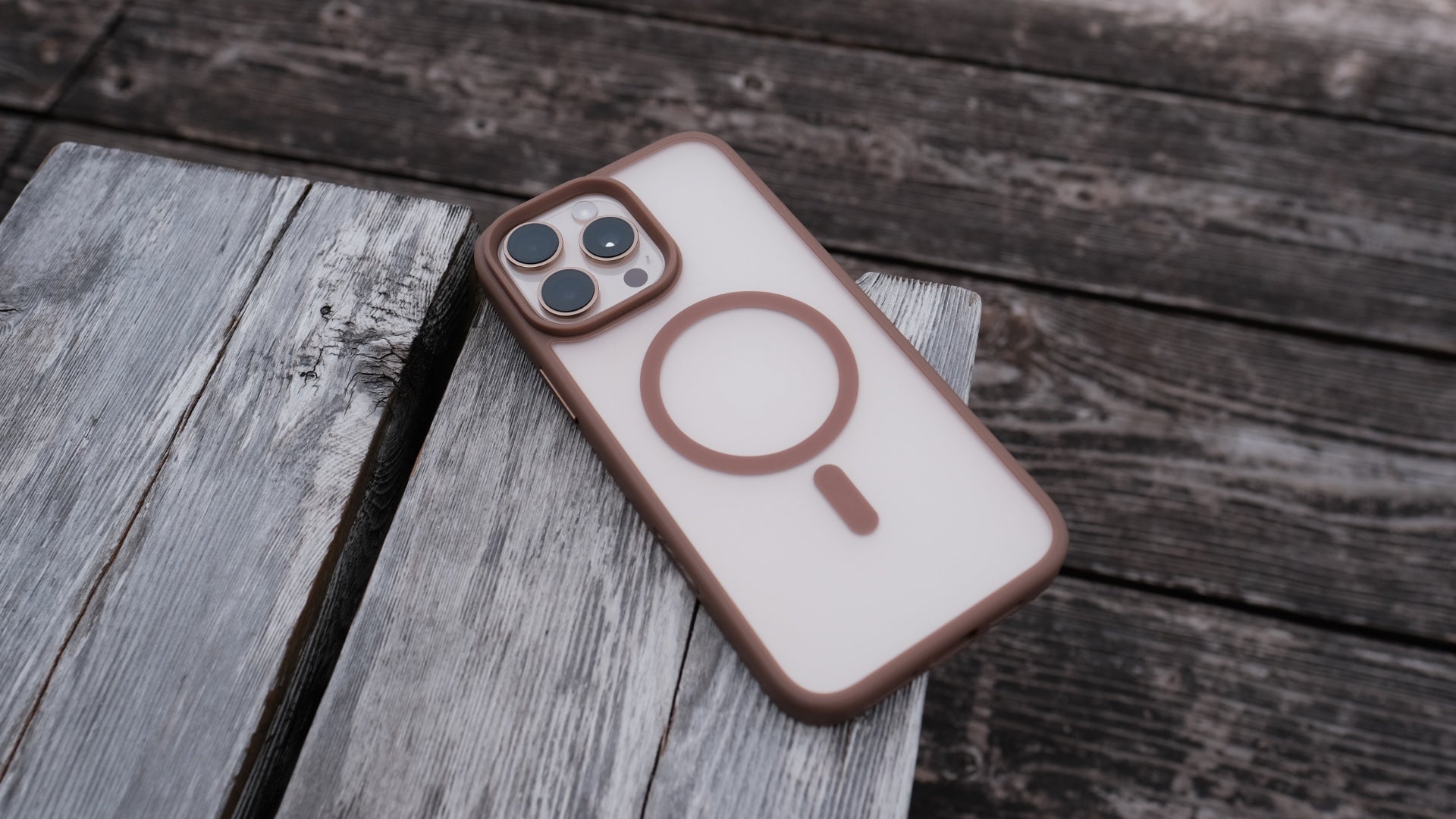 Bare Armour Case for iPhone 16 Pro Max - Minimalist Slim Shock Proof MagSafe Case for iPhone 16 Pro Max - Desert Titanium - Video Banner - 3