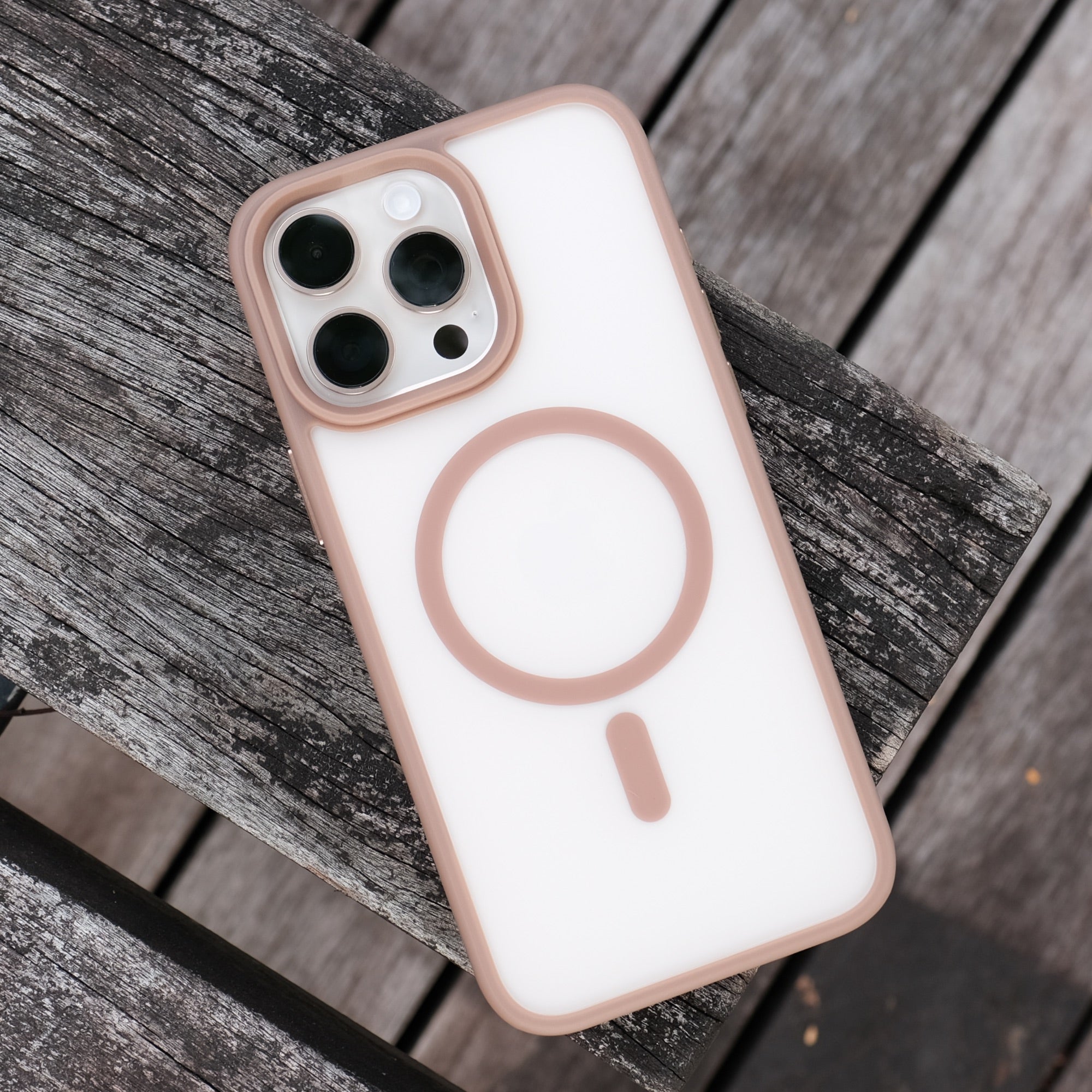Bare Armour Case for iPhone 16 Pro Max - Minimalist Slim Shock Proof MagSafe Case for iPhone 16 Pro Max - Desert Titanium