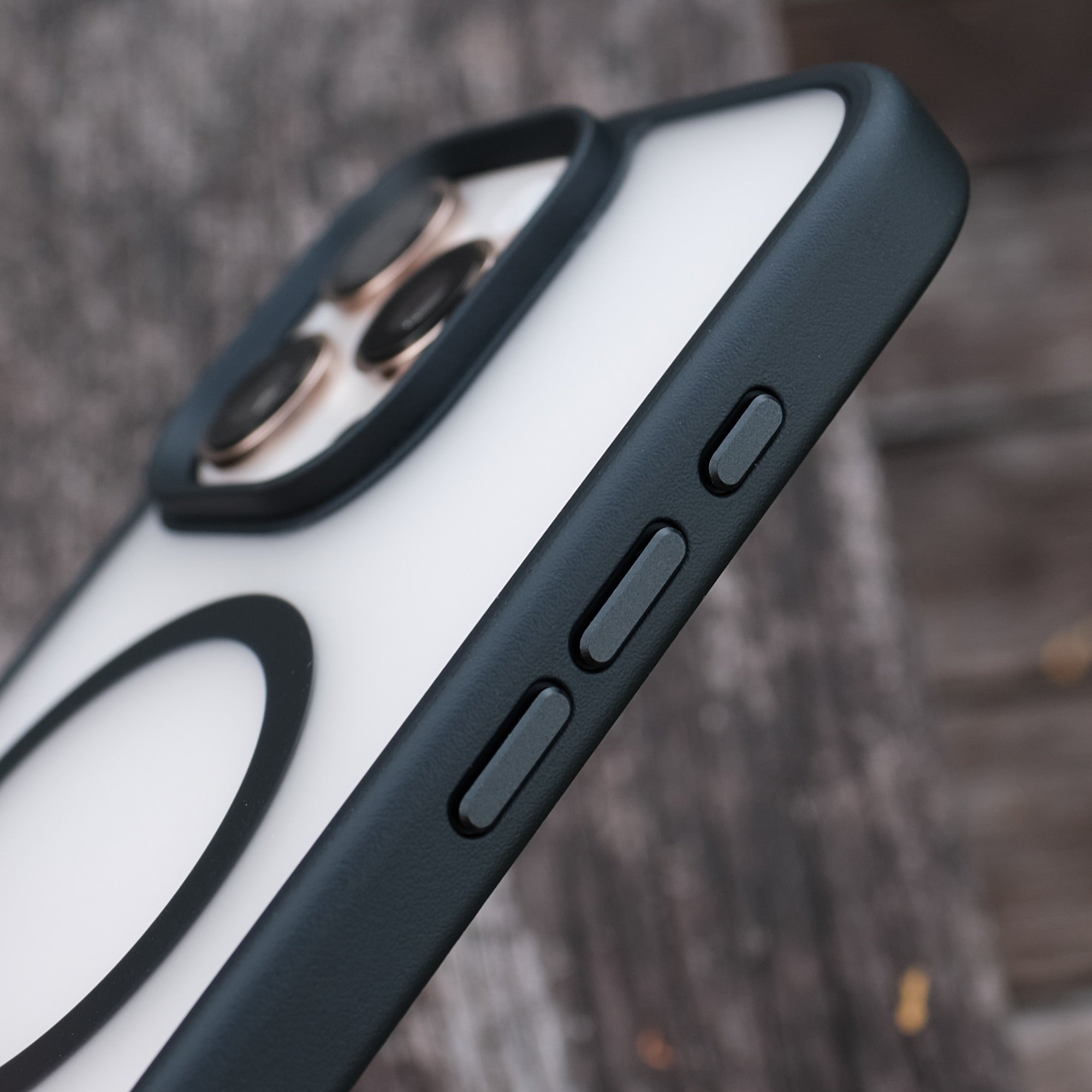 Bare Armour Case for iPhone 16 Series - Minimalist Slim Shock Proof MagSafe Case with Camera Control Button for iPhone 16 Series - Metal Buttons - Black Titanium