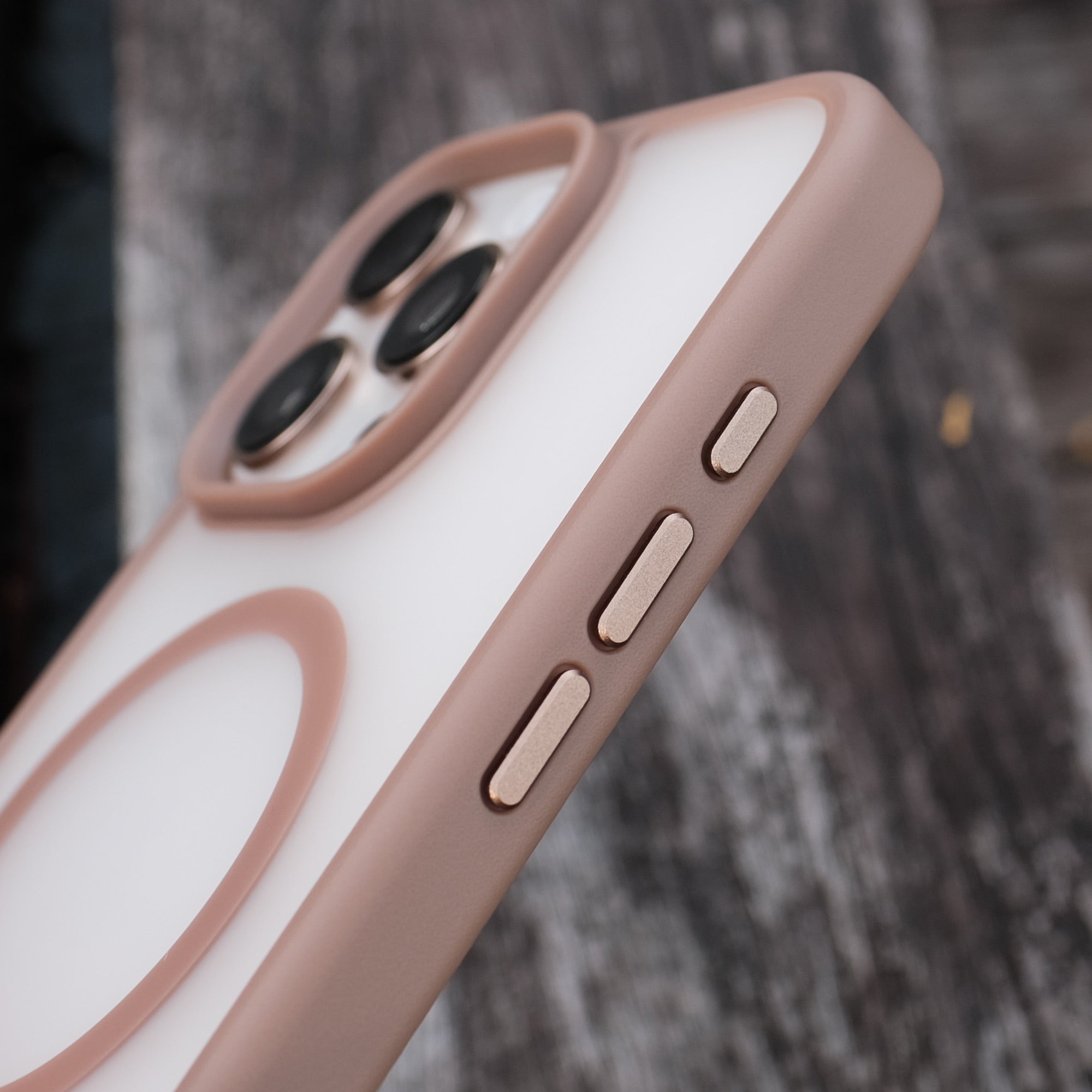 Bare Armour Case for iPhone 16 Series - Minimalist Slim Shock Proof MagSafe Case with Camera Control Button for iPhone 16 Series - Metal Buttons - Desert Titanium