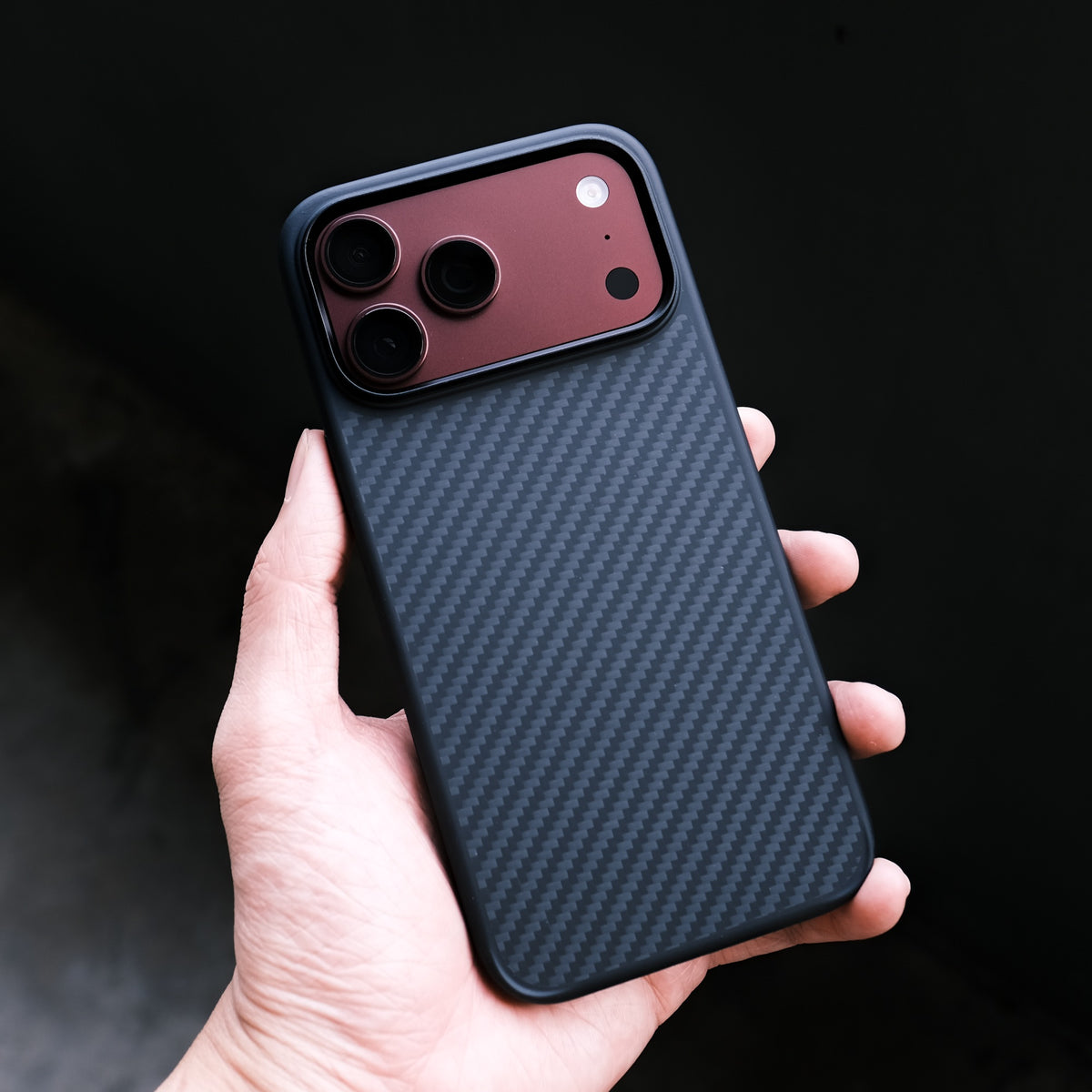 Bare Armour Case for iPhone 18 Pro - Slim Shock Proof MagSafe Kevlar Case for iPhone 18 Pro - on Burgundy