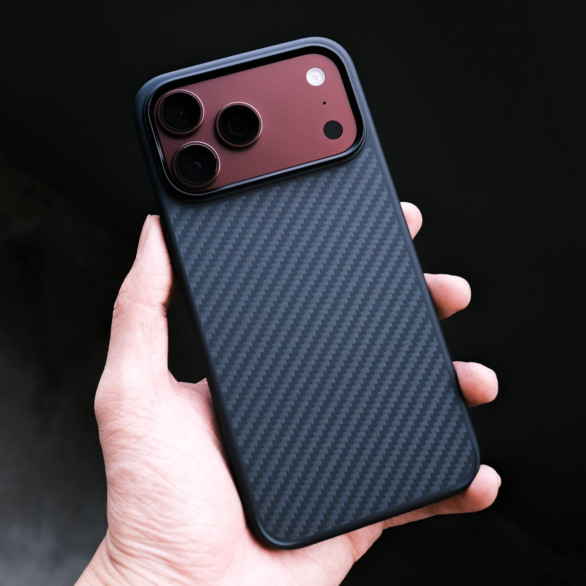 Bare Armour Case for iPhone 18 Pro Max - Slim Shock Proof MagSafe Kevlar Case for iPhone 18 Pro Max - on Burgundy