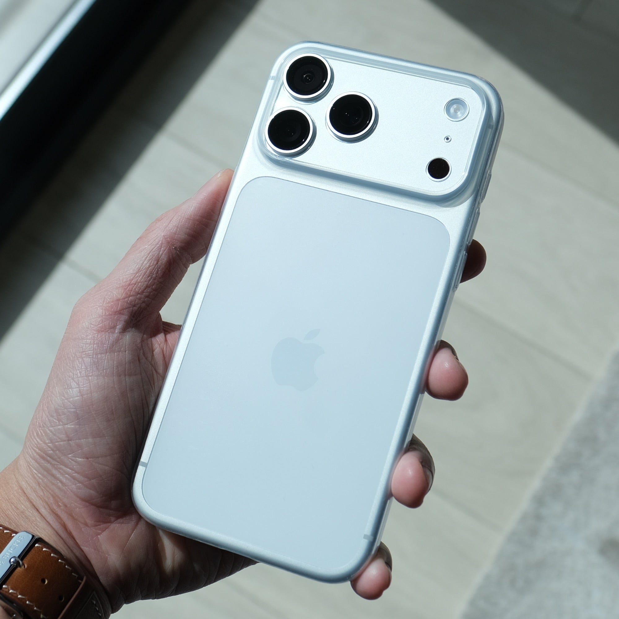 Bare Naked Case for iPhone 17 Pro Max - Thinnest Case for iPhone 17 Pro Max - Clear on Silver