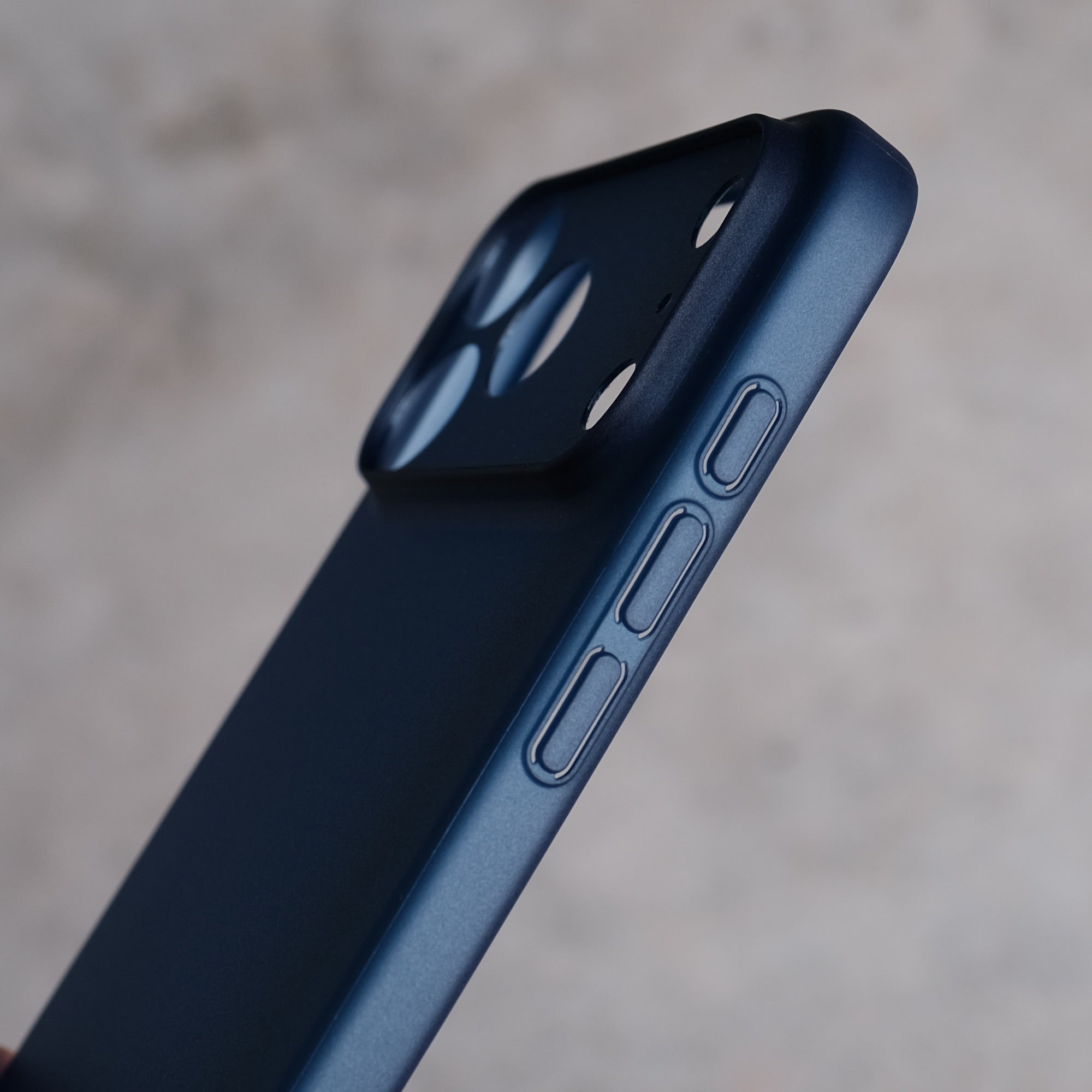 Bare Naked Case for iPhone 17 Pro and 17 Pro Max - Thinnest Case for iPhone 17 Pro and 17 Pro Max - Deep Blue - Covered Buttons