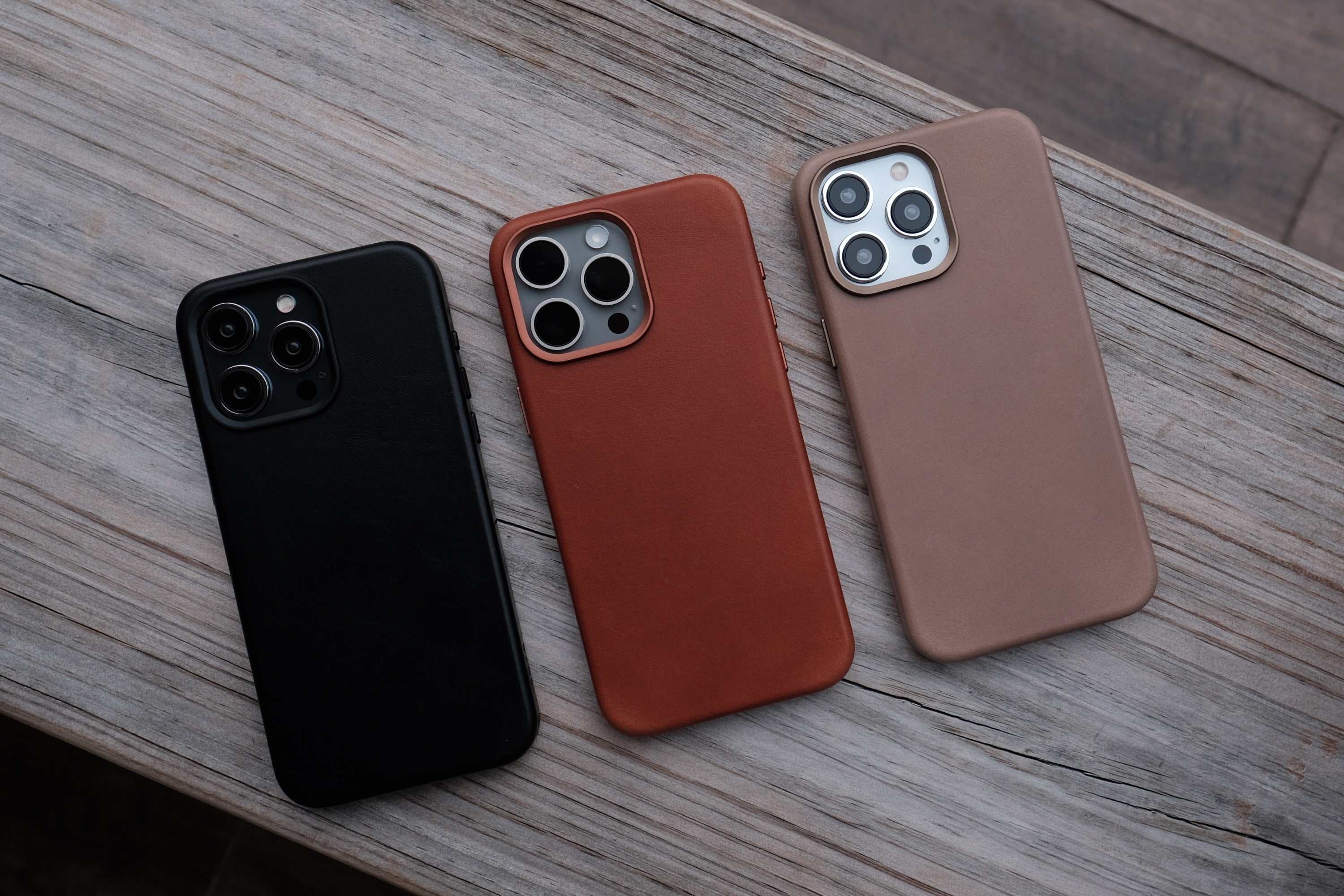 Bare Skin Case for iPhone 15 Pro and 15 Pro Max - Full-Grain Leather Case with MagSafe for iPhone 15 Pro and 15 Pro Max - Banner