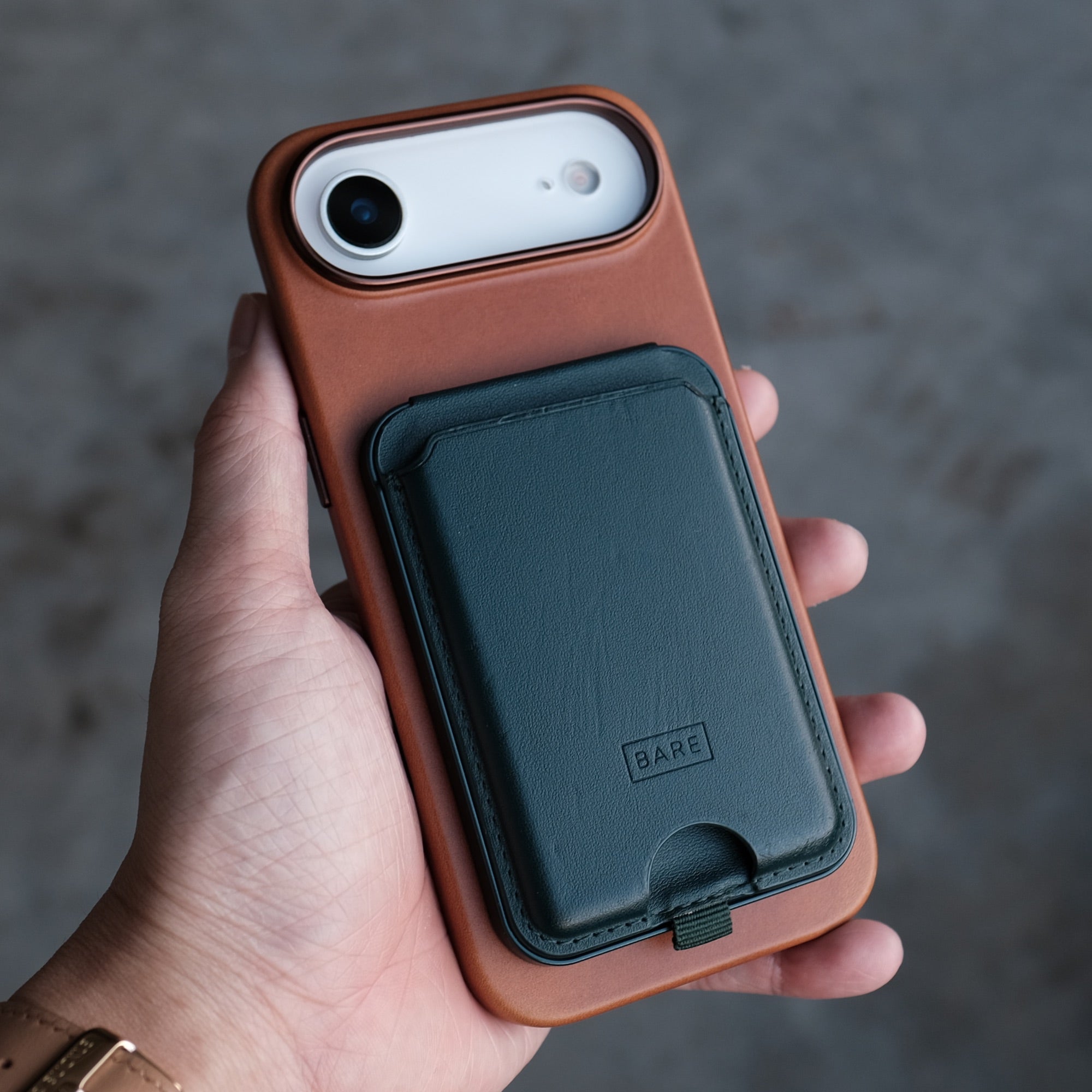 Bare Skin Case for iPhone Air - Leather Case with Camera Control for iPhone Air - Saddle Brown - MagSafe Compatible