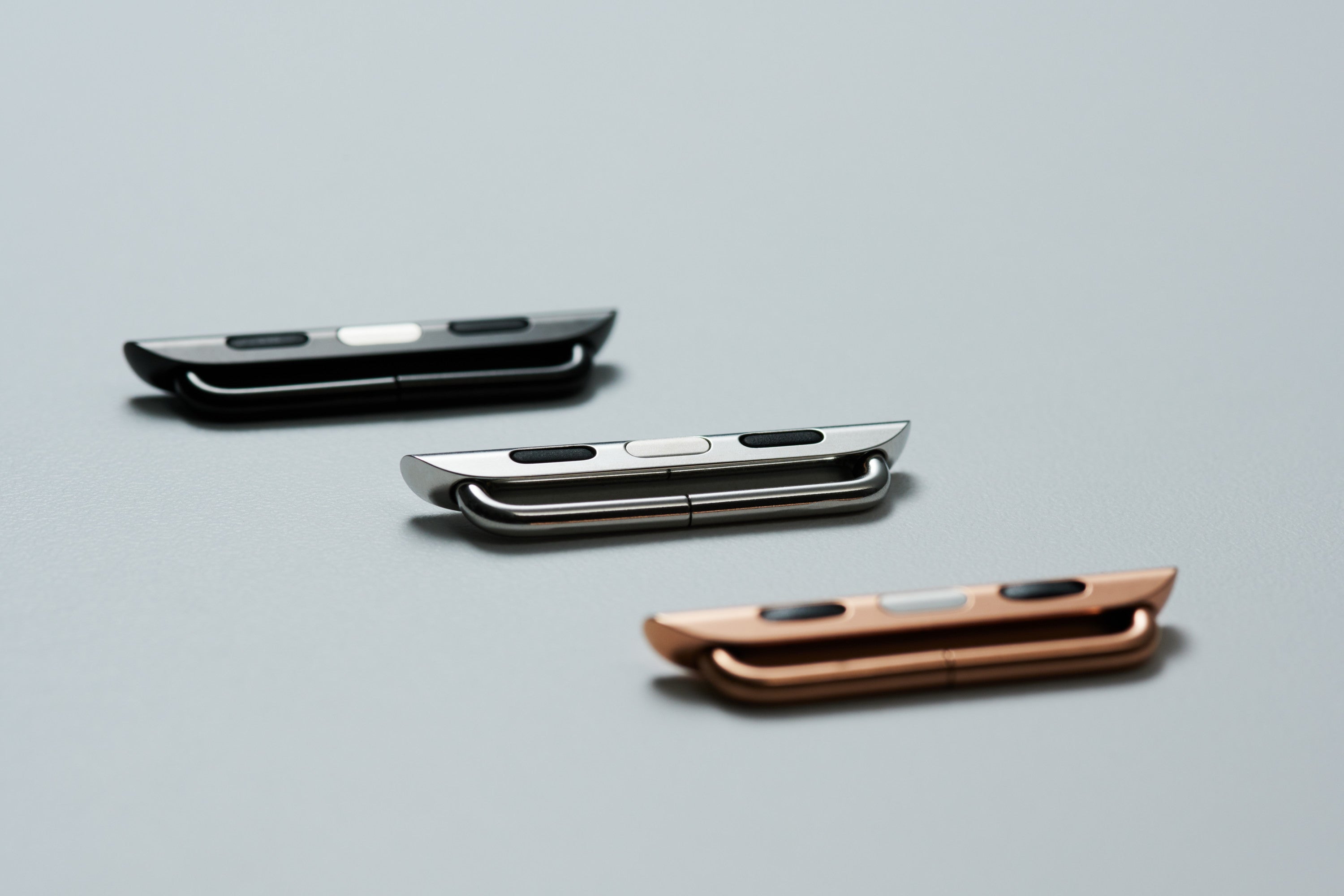 Pin and Buckle Apple Watch Bands - Polished Stainless Steel Adapters in Silver Gold and Black