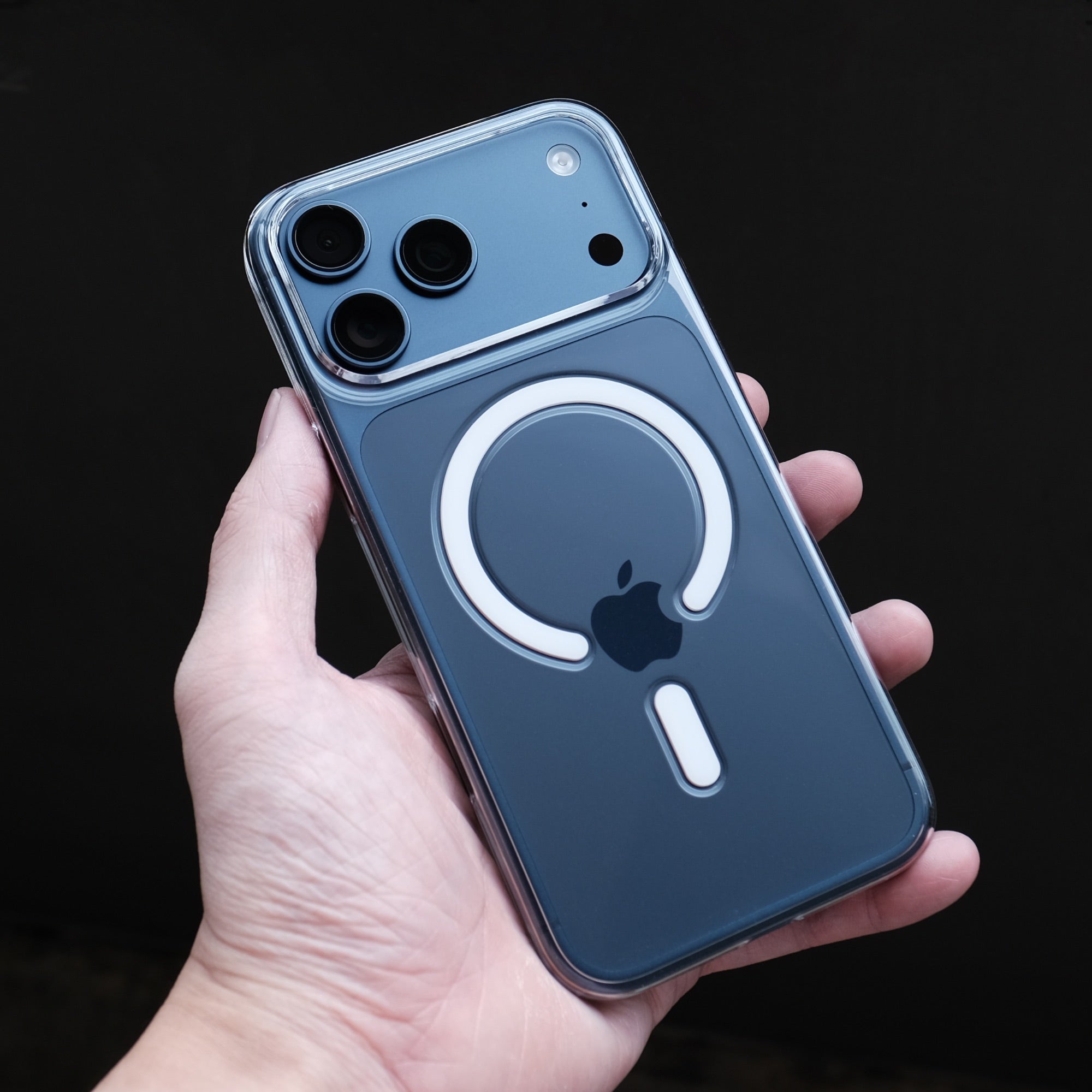 The Bare Case - Thinnest Clear MagSafe Case for iPhone 17 Pro Max - Deep Blue