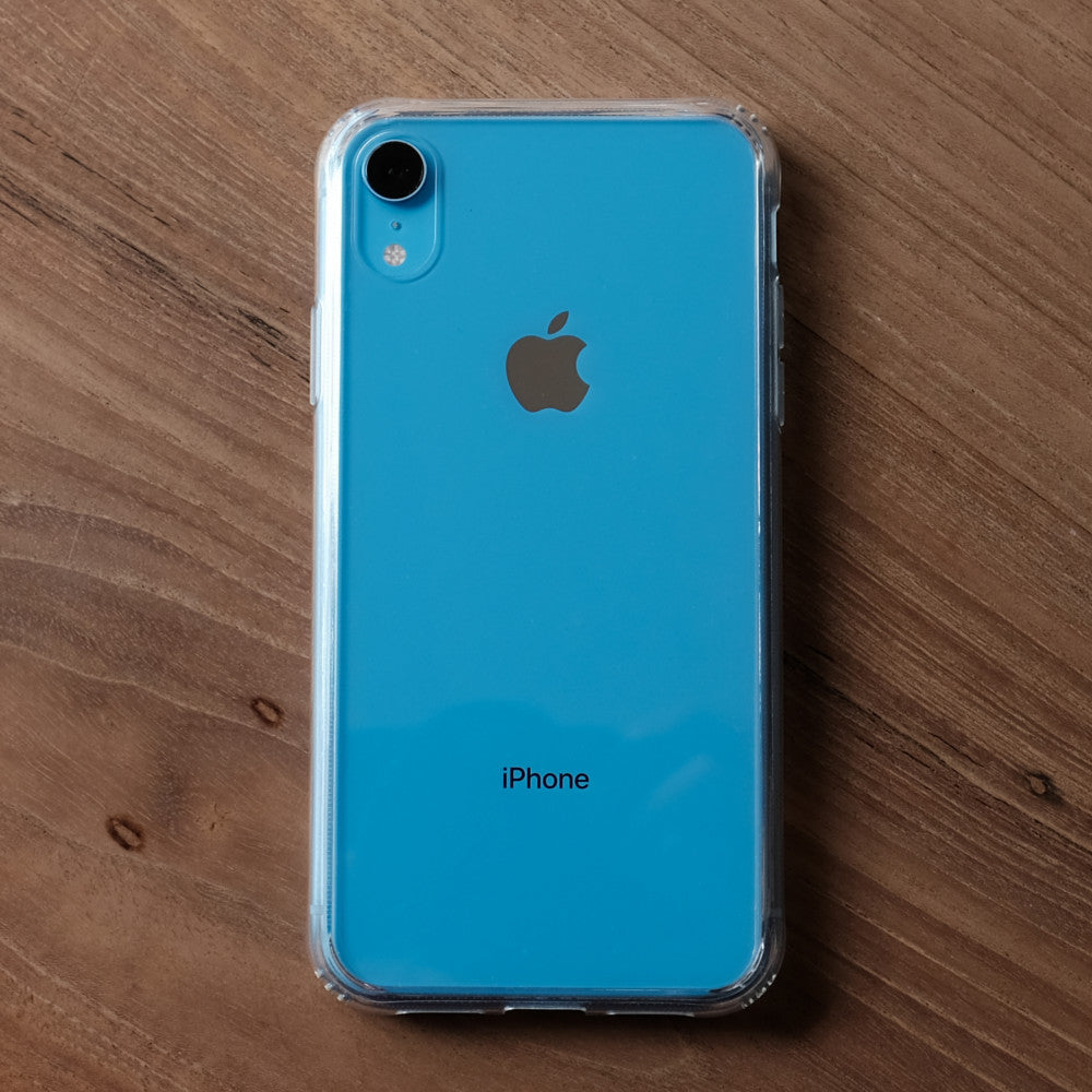 Bare Back Minimlist Shock Resistant Case with a Clear Glass Back for iPhone XR