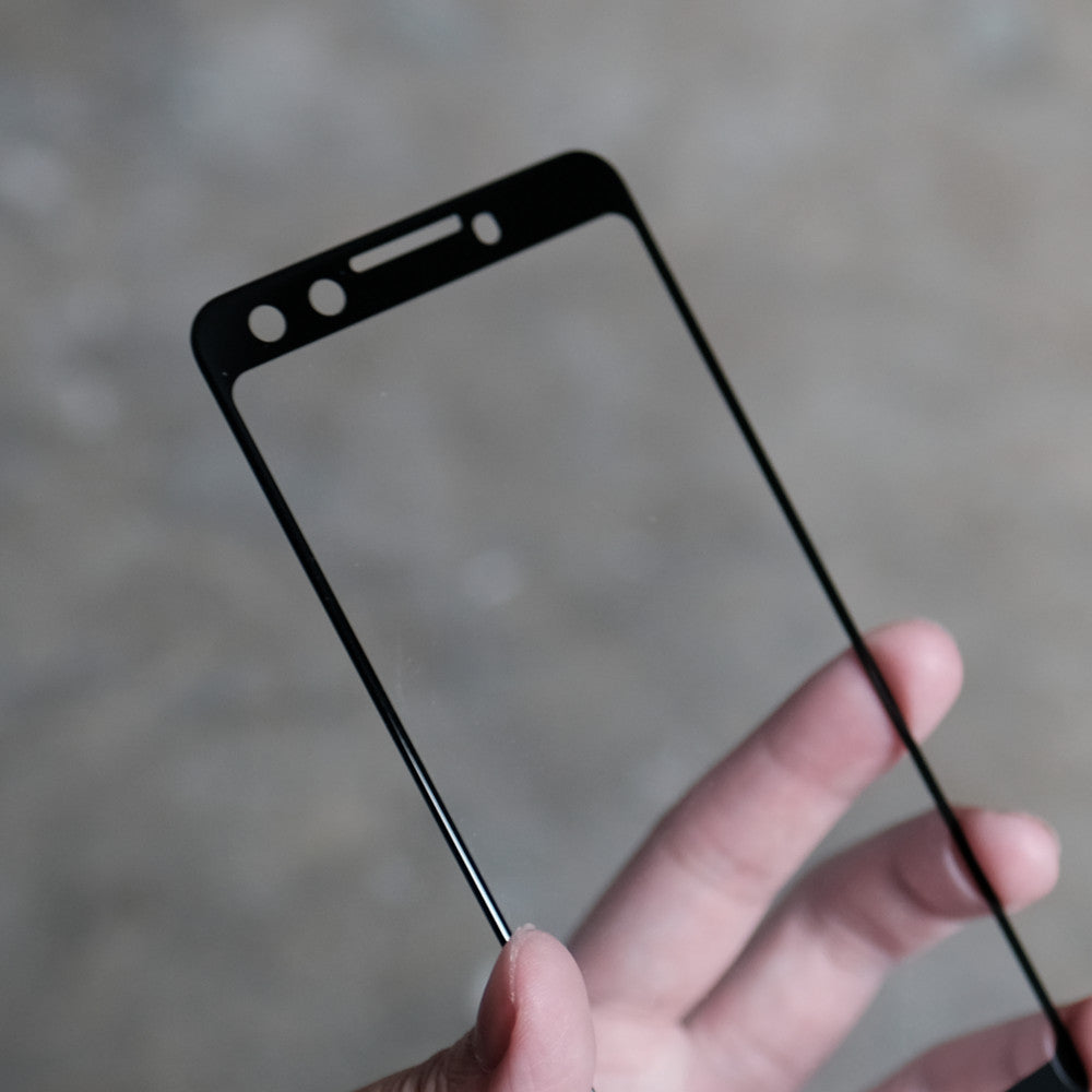 Bare Pane - Full-Coverage Tempered Glass Screen Protector with Full Adhesive for Google Pixel 3