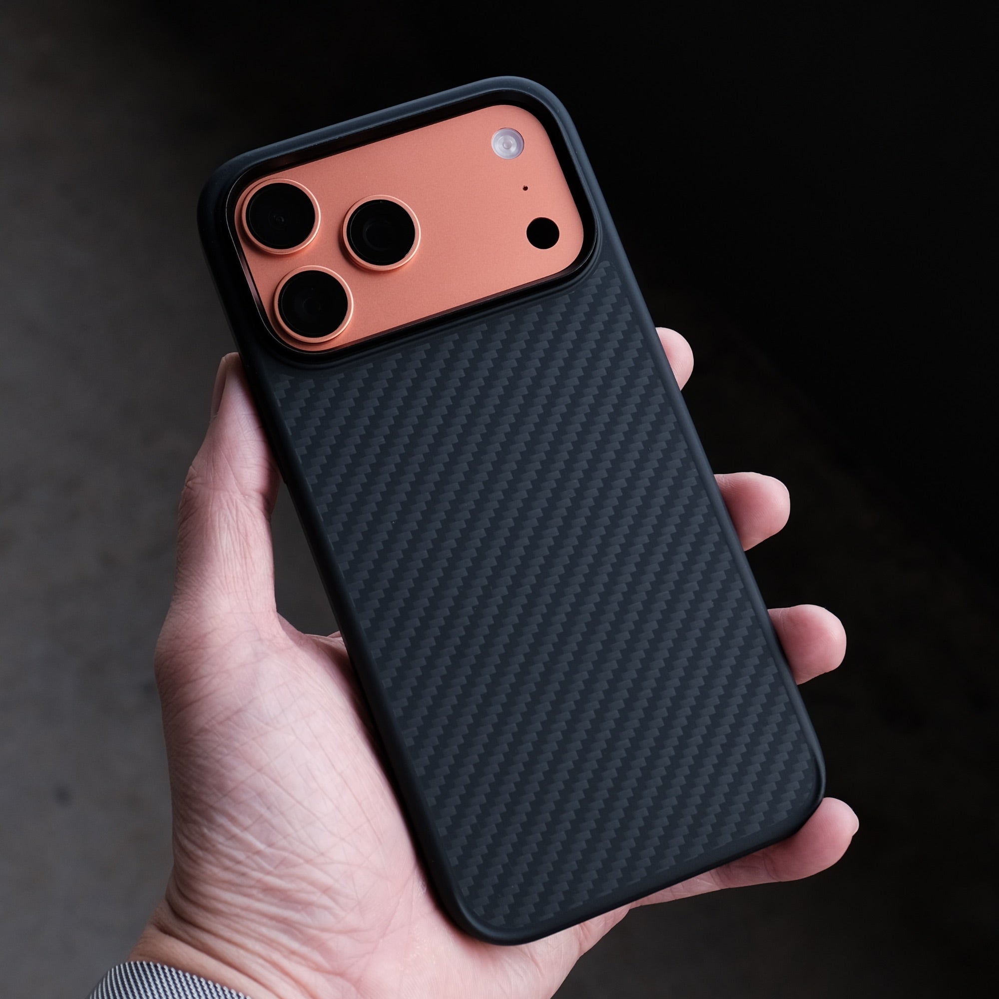 Bare Armour Case for iPhone 17 Pro Max - Slim Shock Proof MagSafe Kevlar Case for iPhone 17 Pro Max - on Cosmic Orange