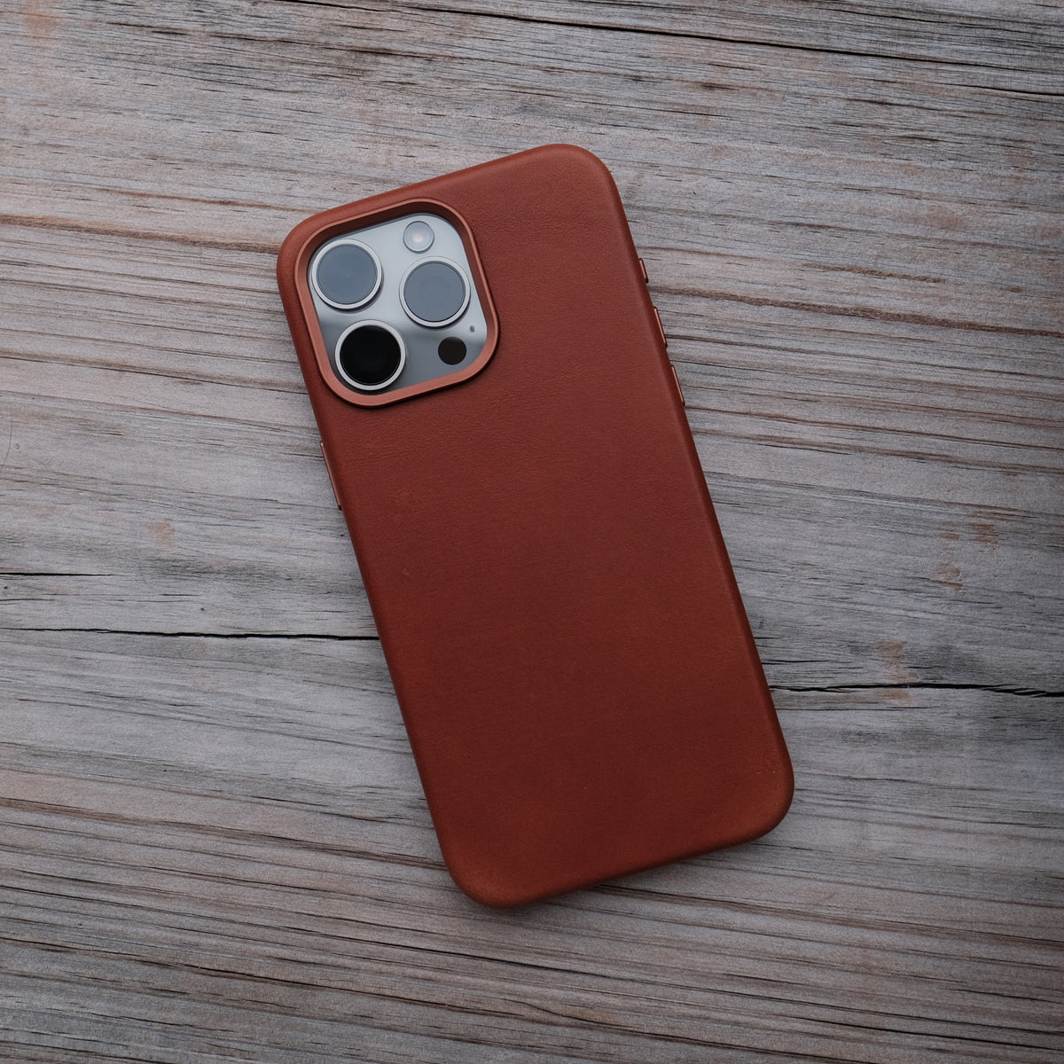 Bare Skin Case - Full-Grain Leather Case for iPhone 15 Pro