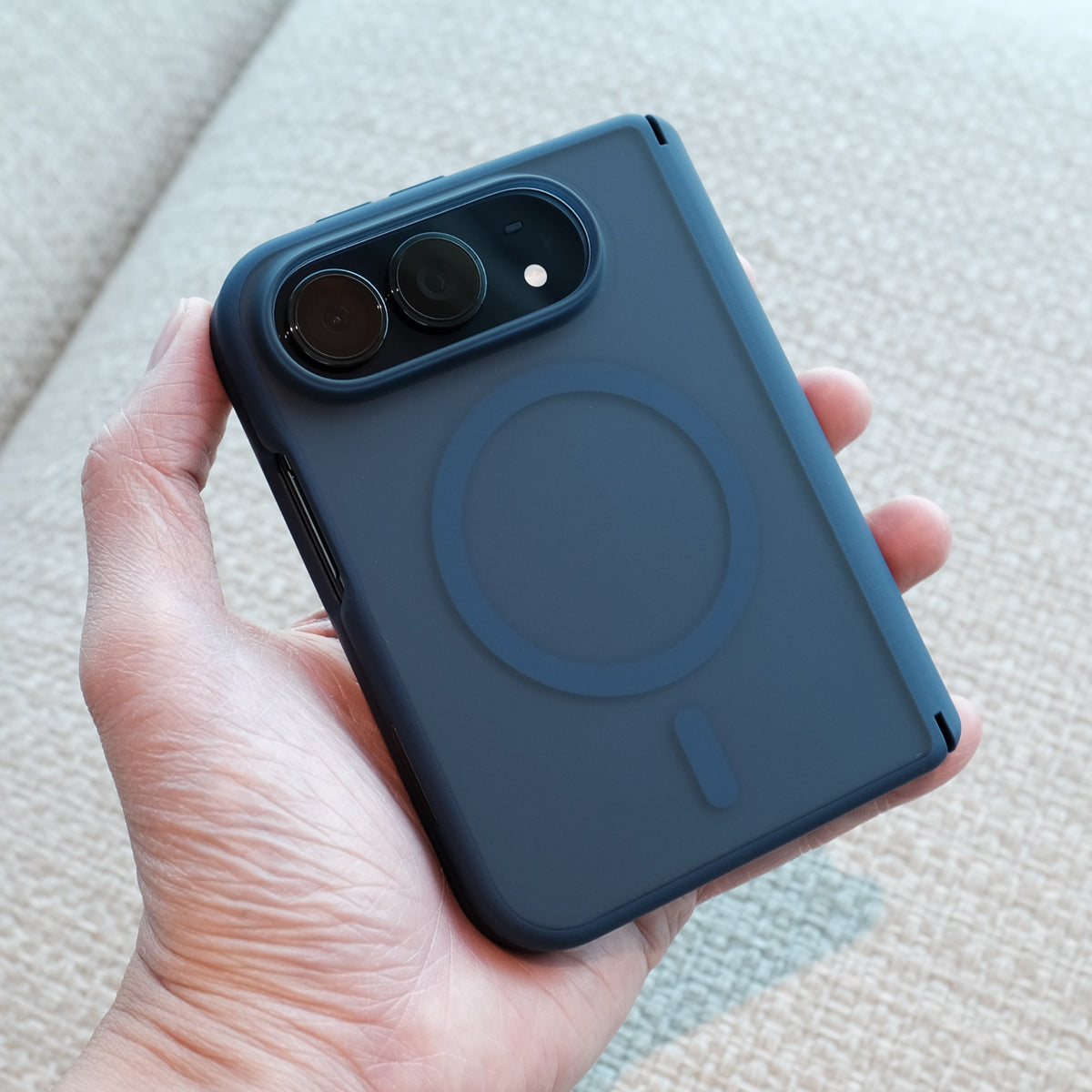 Bare Armour Case for iPhone Duo - Thinnest Shockproof MagSafe Case for iPhone Duo - Night Sky - in Hand