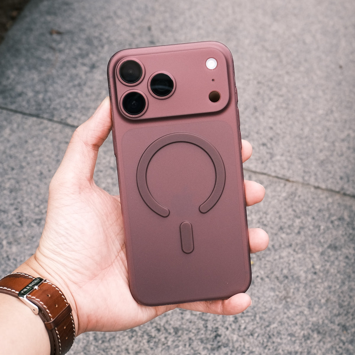 Bare Naked Case with MagSafe for iPhone 18 Pro - Thinnest MagSafe Case for iPhone 18 Pro - Burgundy