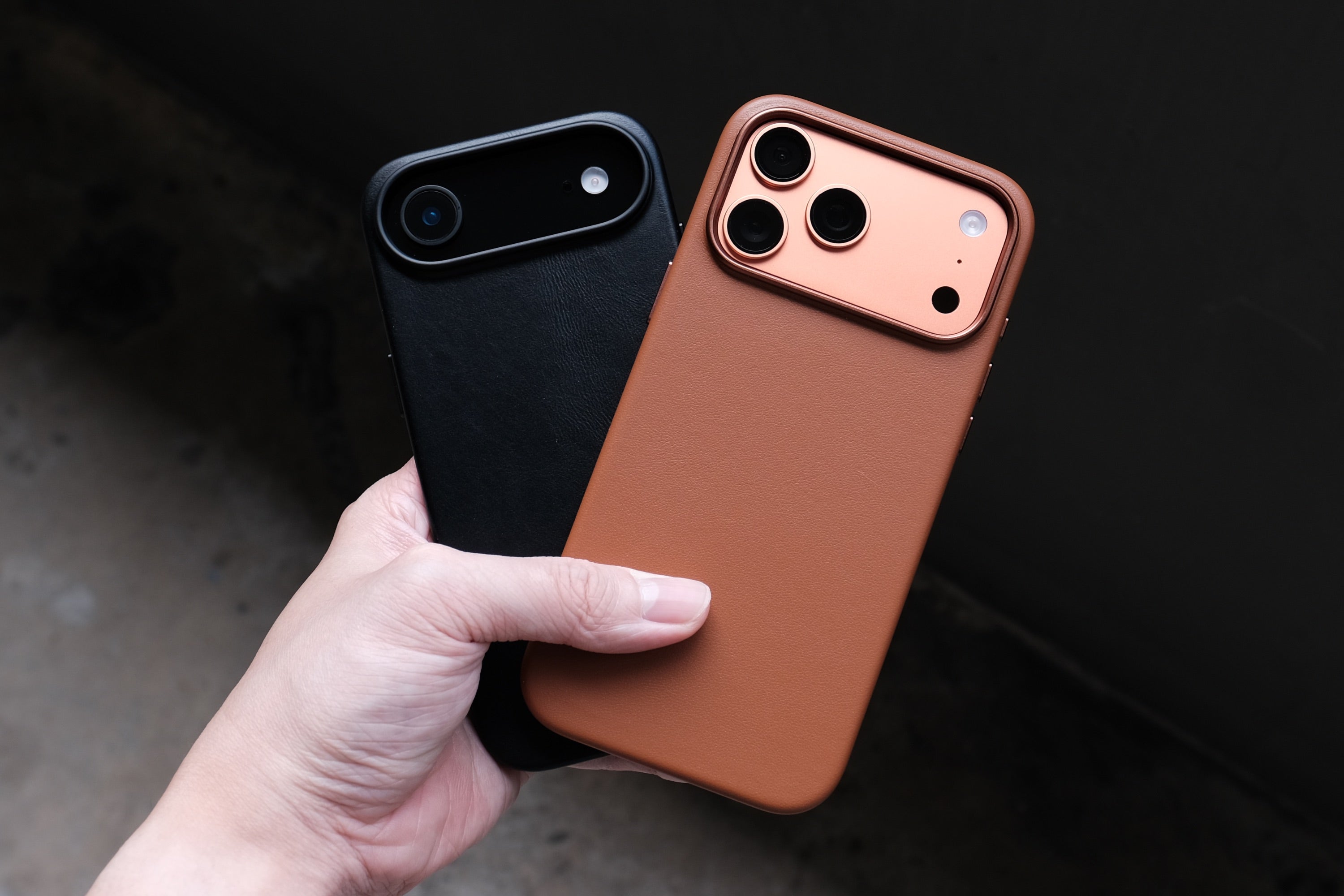 Bare Skin Case for iPhone 17 Series and iPhone Air - Leather Case with Camera Control for iPhone 17 Series and iPhone Air - Actual Devices