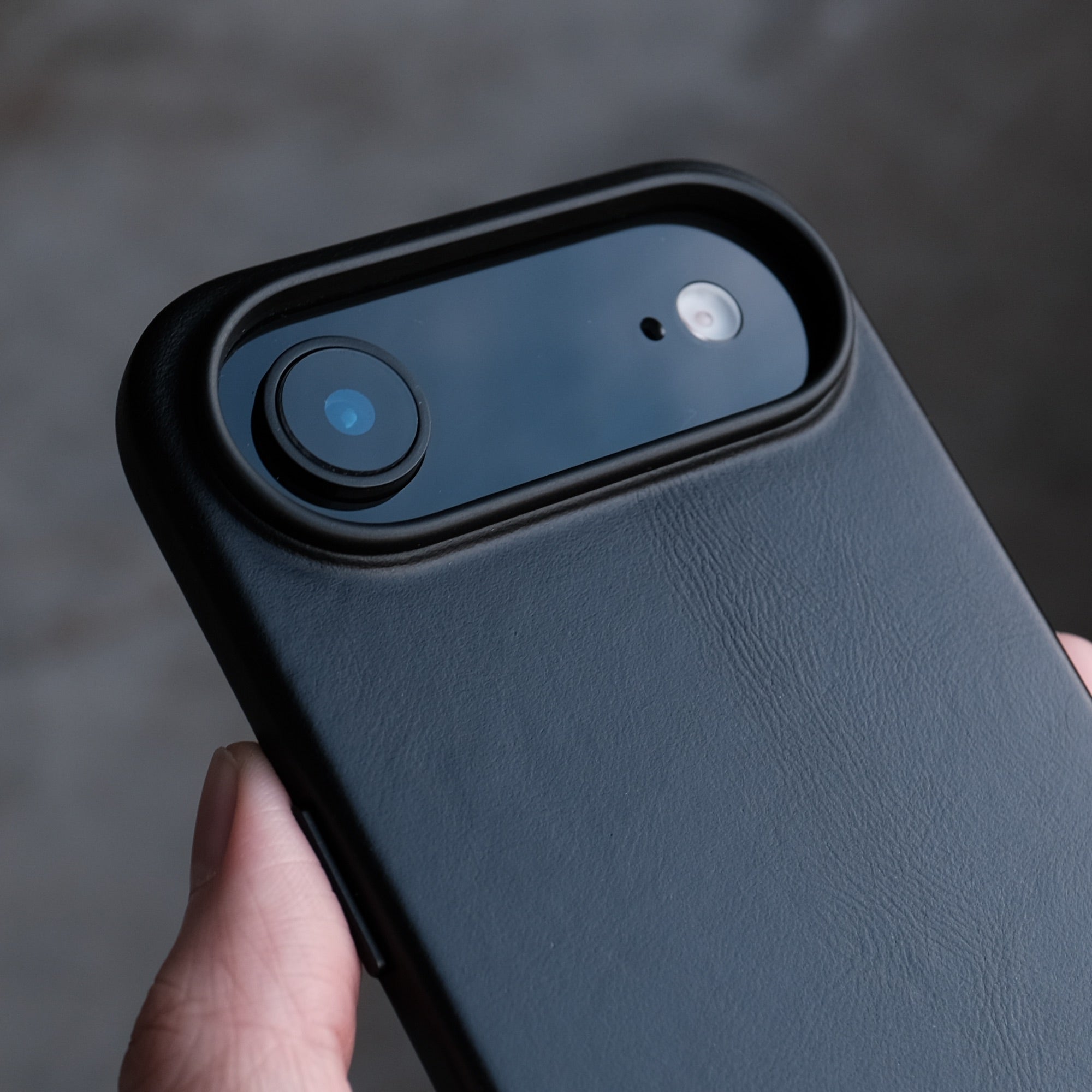 Bare Skin Case for iPhone Air - Leather Case with Camera Control for iPhone Air - Black - Camera Protection