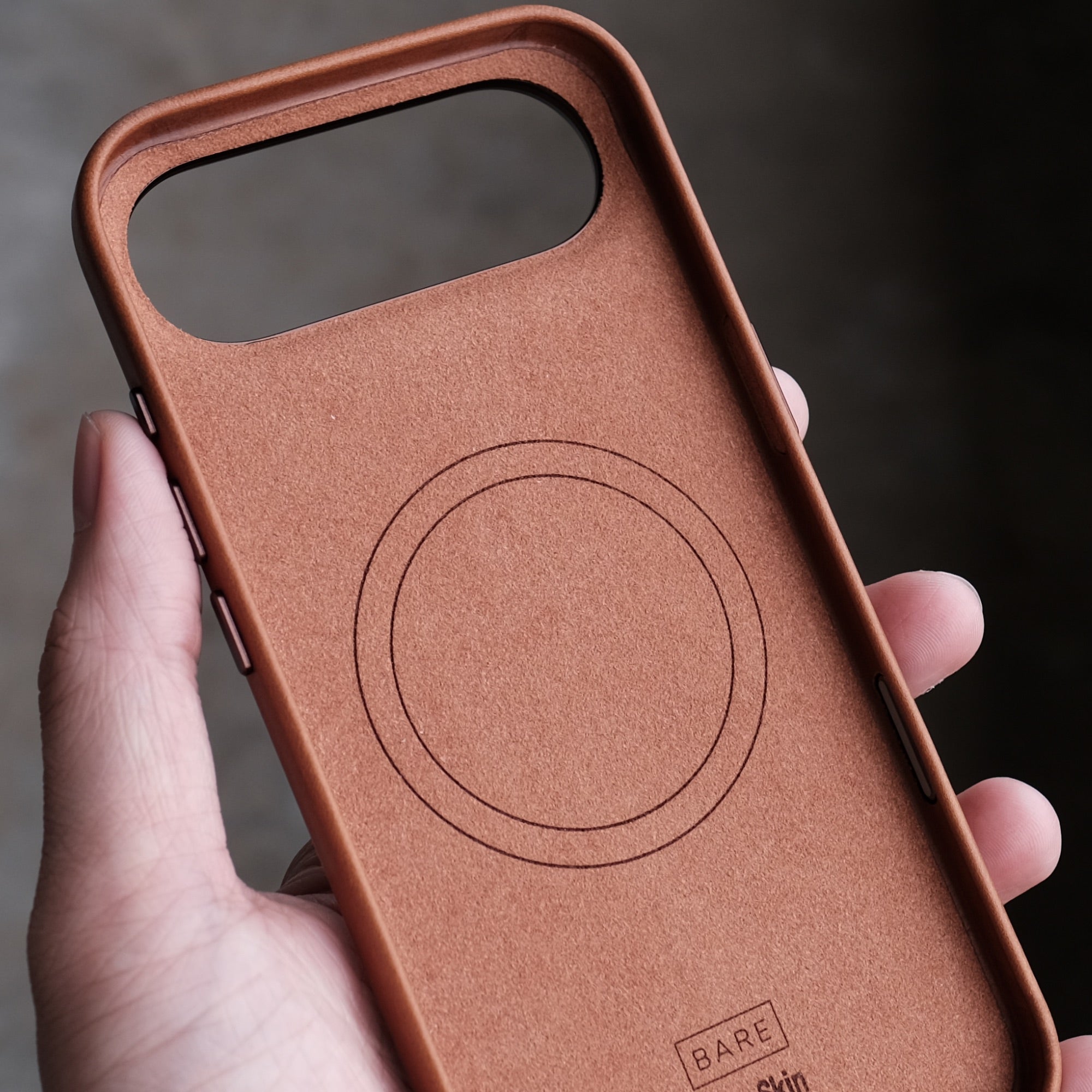 Bare Skin Case for iPhone Air - Leather Case with Camera Control for iPhone Air - Saddle Brown - MagSafe Magnets