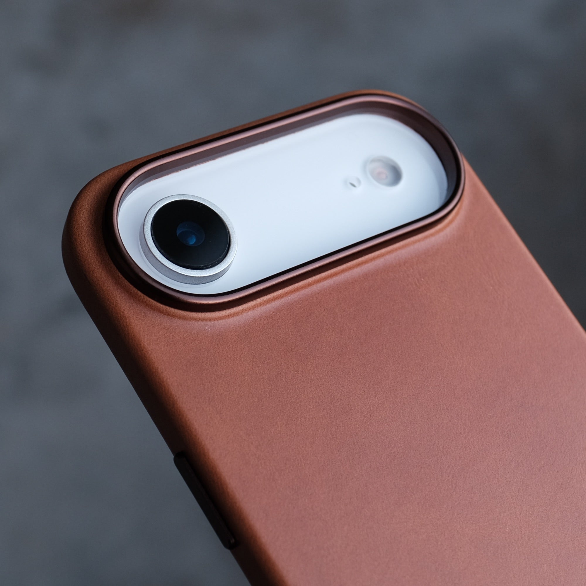 Bare Skin Case for iPhone Air - Leather Case with Camera Control for iPhone Air - Saddle Brown - Camera Protection