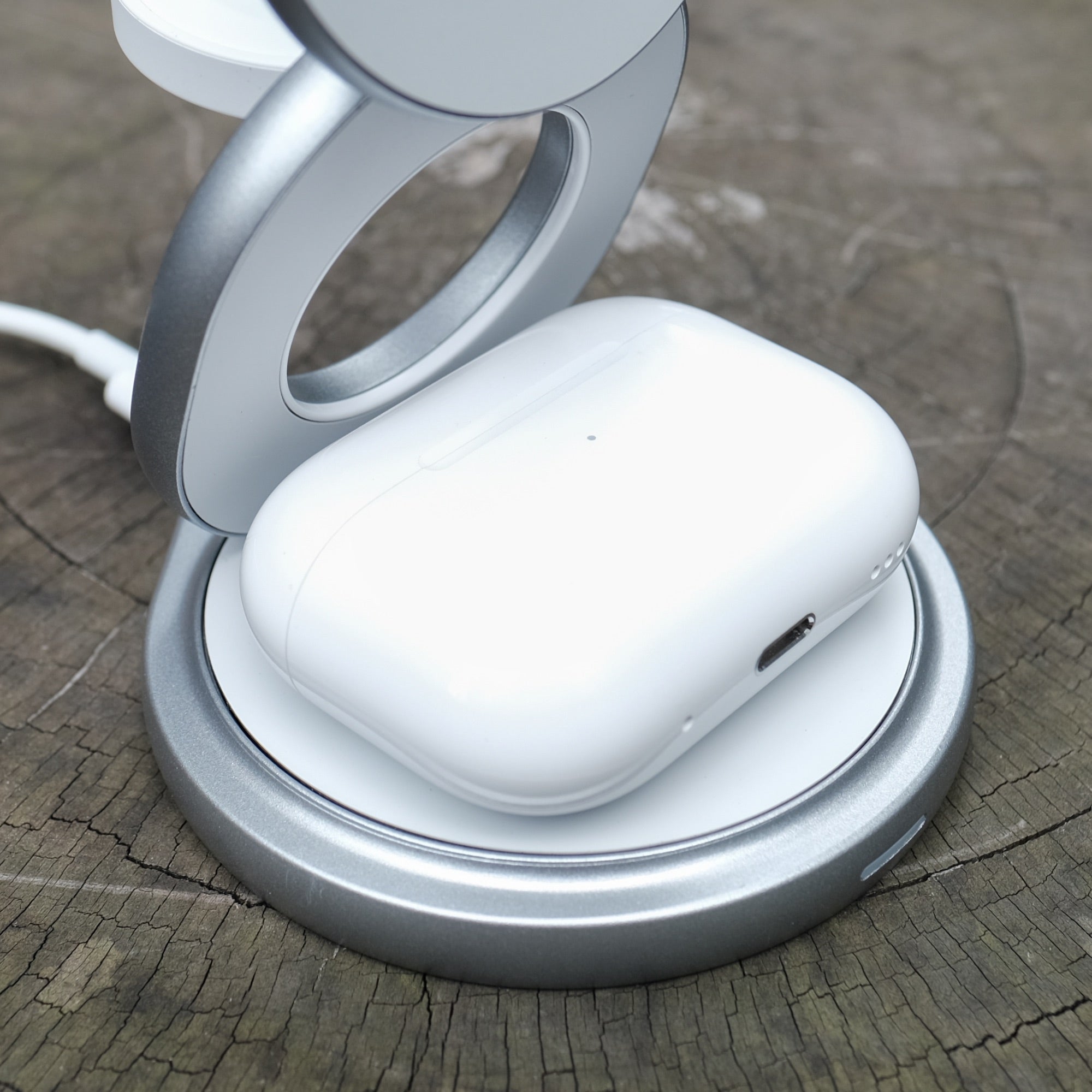 The Nexus 3-in-1 Wireless Charger - Charging AirPods