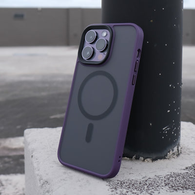Bare Armour Case for iPhone 14 Pro and 14 Pro Max - Minimalist Slim Shock Proof MagSafe Case for iPhone 14 Pro Max - Deep Purple