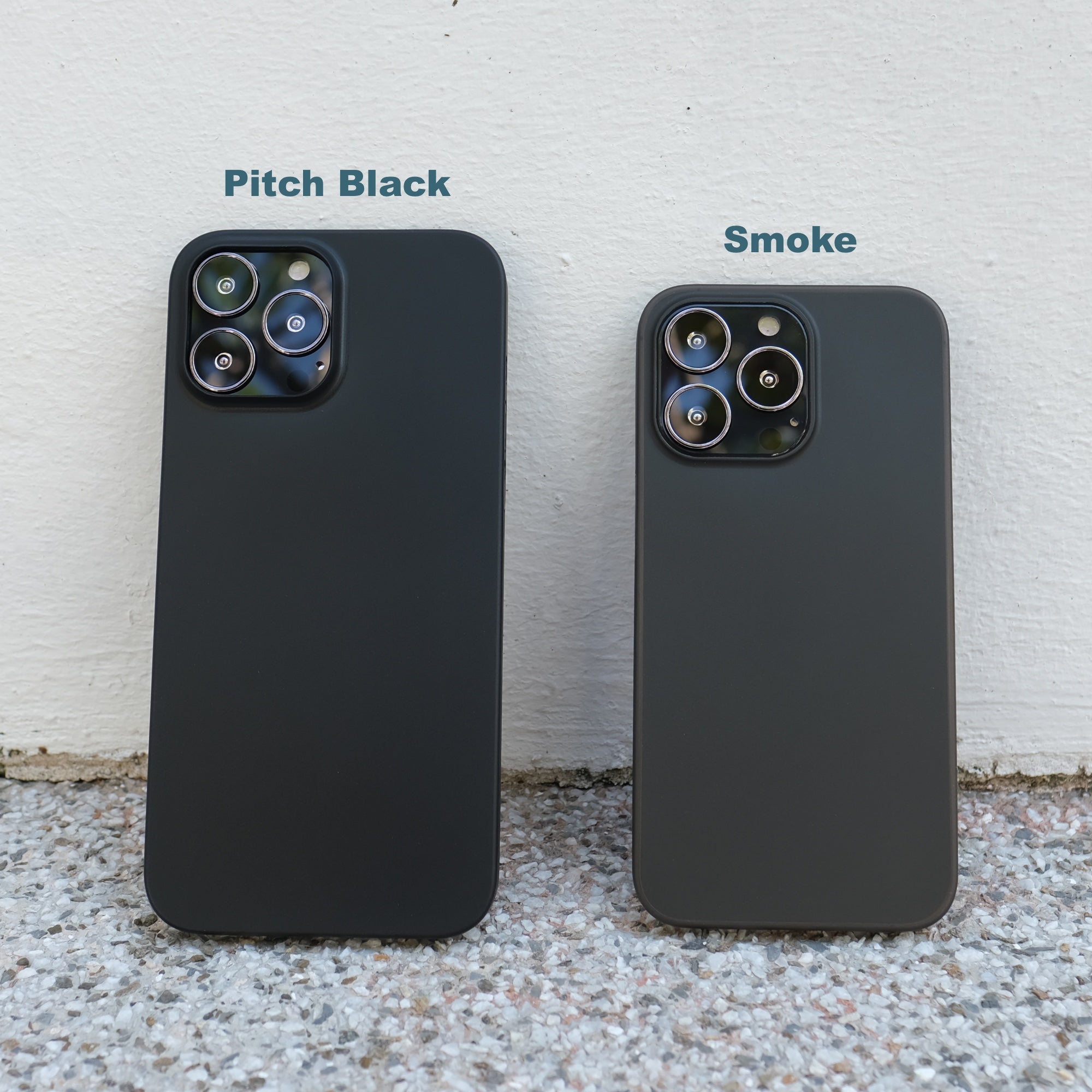 Bare Naked for iPhone 13 Pro and iPhone 13 Pro Max - Thinnest Case for iPhone 13 Pro and iPhone 13 Pro Max - Pitch Black vs Smoke