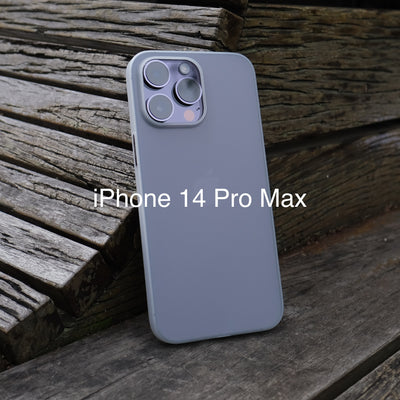 Bare Naked Case for iPhone 14 Pro Max - The Thinnest Case for iPhone 14 Pro Max - Frost - with Text