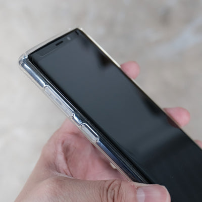 Bare Back Minimlist Shock Resistant Case with a Clear Glass Back for Samsung Galaxy Note 9