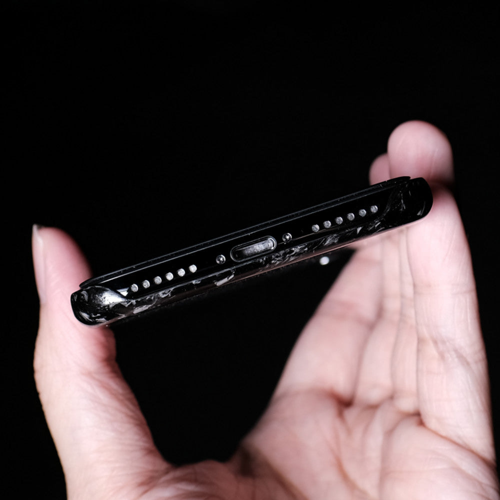 Bare Naked Carbon - Ultra Thin Forged Carbon Fiber Case for iPhone X XS XS Max - Bottom Cutout