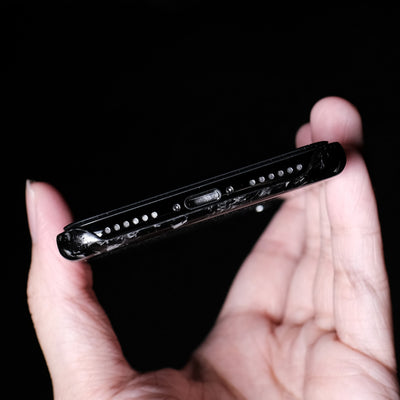 Bare Naked Carbon - Ultra Thin Forged Carbon Fiber Case for iPhone X XS XS Max - Bottom Cutout