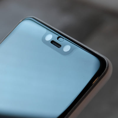 Bare Pane - Full-Coverage Tempered Glass Screen Protector with Full Adhesive for Google Pixel 3 & 3 XL Curved Edges