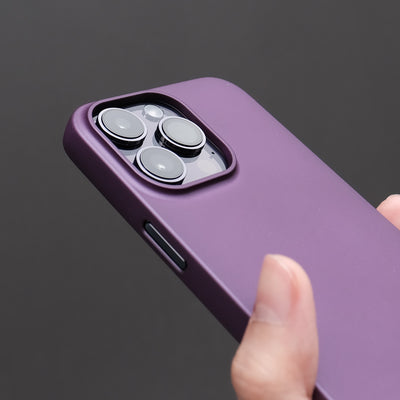 The Bare Case - Thinnest MagSafe Case for iPhone 14 Pro and 14 Pro Max - Deep Purple - Camera Lip
